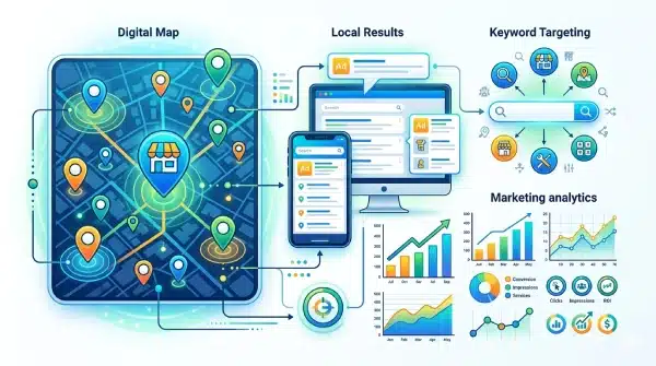 Best Google Ads Strategy for Local Businesses 1 Google Ads strategy for local businesses marketing dashboard analytics concept