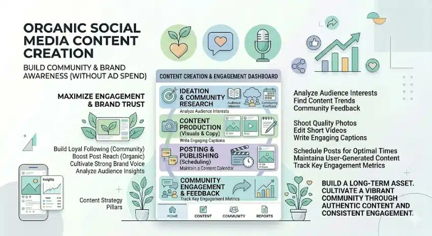 Organic vs Paid Social Media: What Delivers ROI? 2 organic social media marketing content strategy example