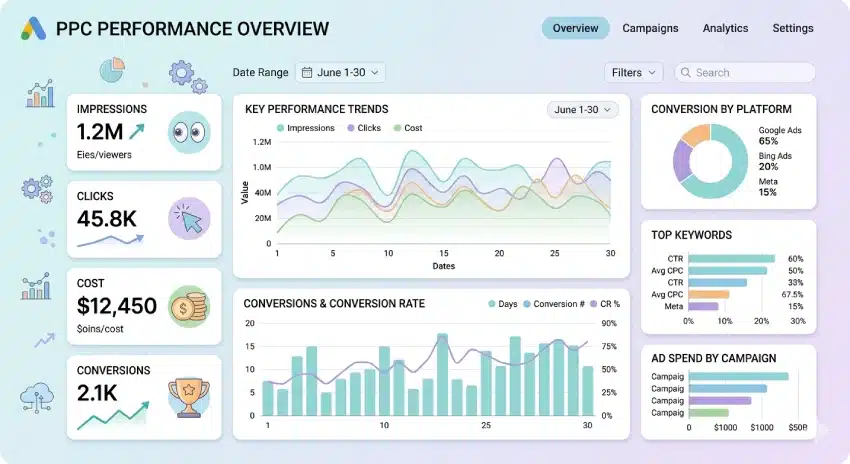 PPC Metrics Every Business Owner Must Understand dashboard overview