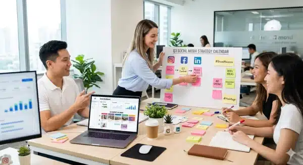 social media strategy planning concept